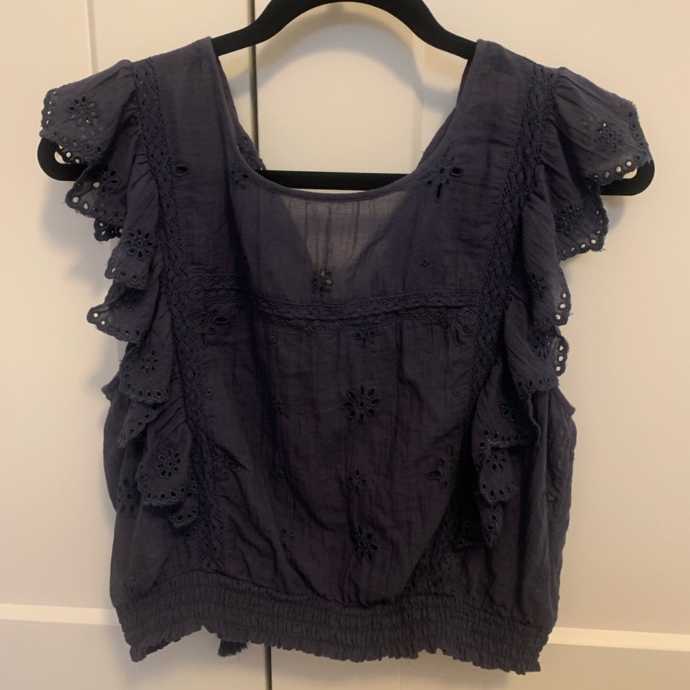 Aerie medium navy blouse